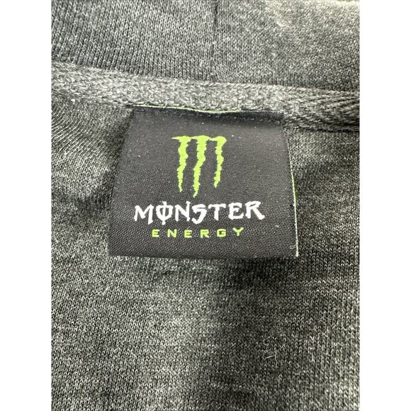 Monster Energy Zip-Up Hoodie Heather Charcoal Size Large SOFT - Picture 5 of 8